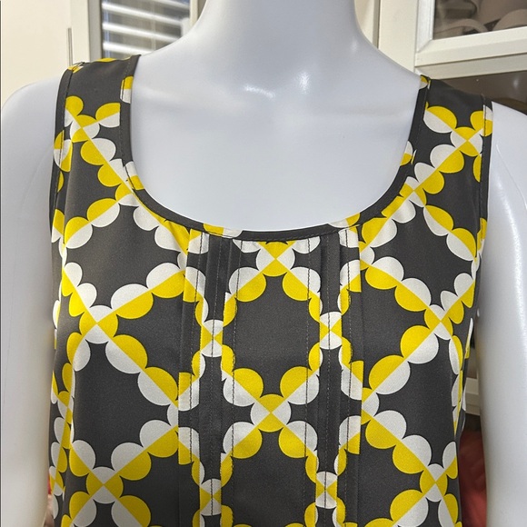 Tory Burch Yellow, grey, and white  Patterned Tank Top - Picture 5 of 16